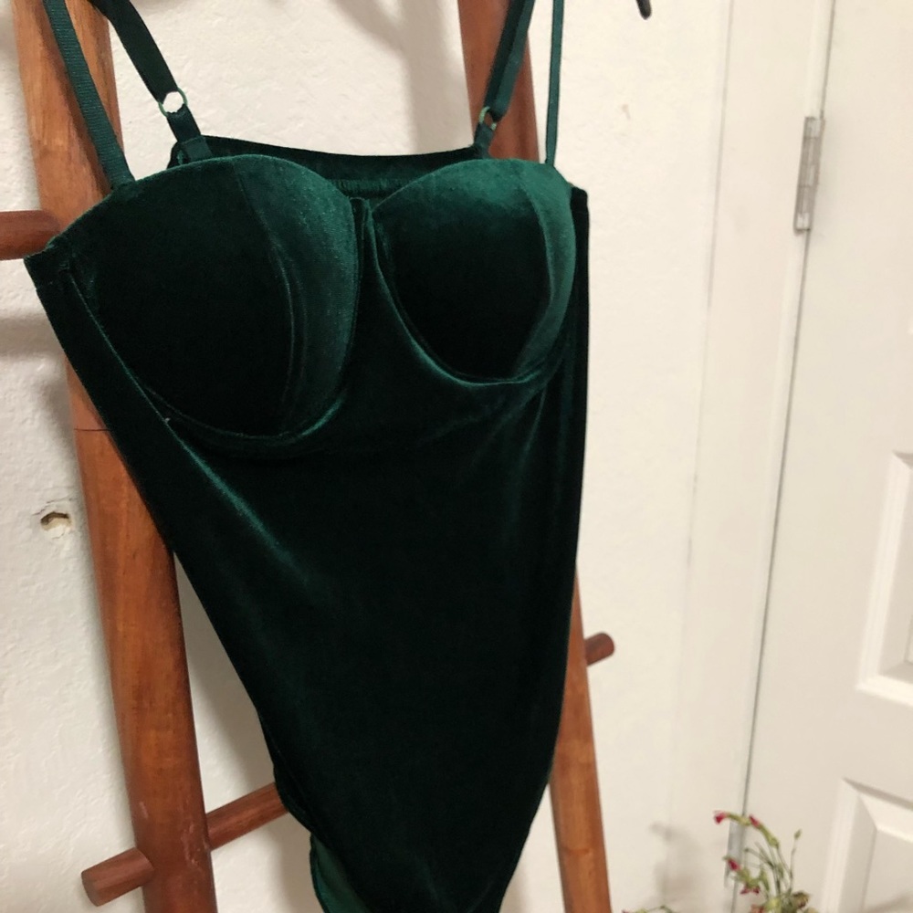 Green velvet body suit!